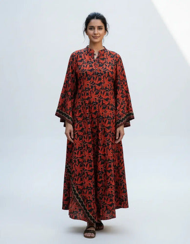 Vestido Mangas Oxford Importado Seda Hindú