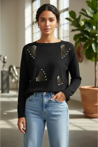 Sweater Con Strass Importado Cod. 220