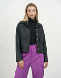 Saco Chaqueta Campera Ecocuero Negro 40 Liso