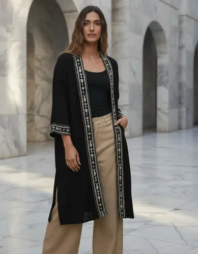 Kimono Bordado De India Modelo Amplio Xxl