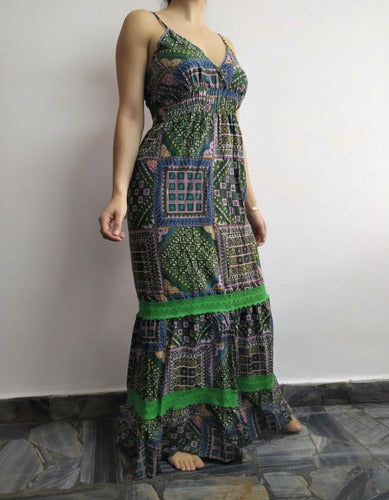 Vestido Solero Largo Sirena Importado Estampado Boho  India