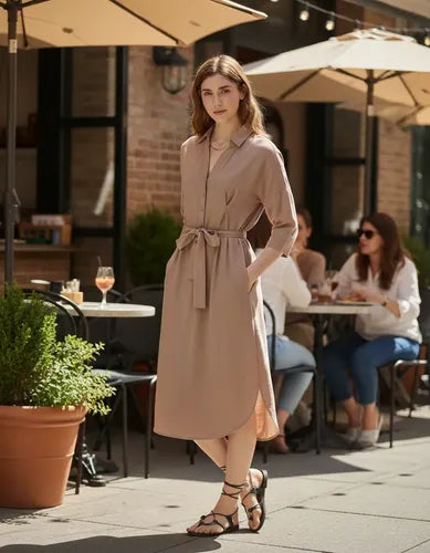 Vestido Camisero De Lino