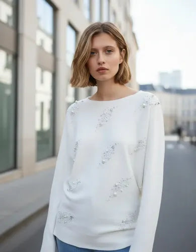 Sweater Tejido Con Strass Importado Cod. 215 Calidad!