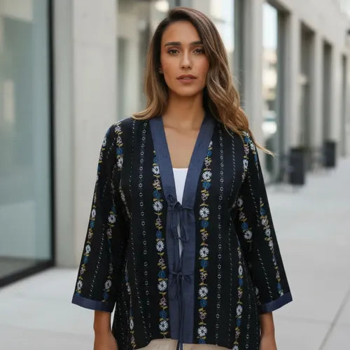 Saco Chaqueta Kimono Estampado Modelo Amplio