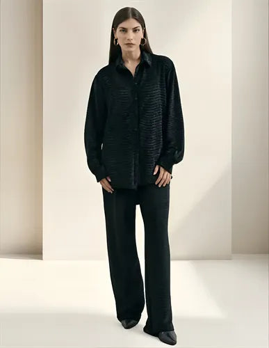 Camisa + Pantalón (conjunto) Chiffon Labrado Modelo Grande