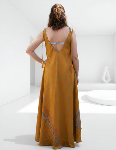 Vestido Solero Seda Hindu  Modelo Amplio