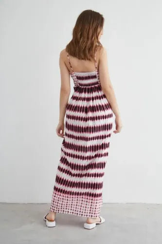 Vestido Solero Largo Importado Hippie Chic Nvo 2da Selección Marrón Claro Batik L