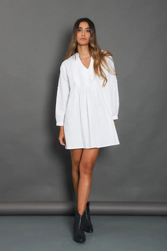 Vestido Boho Manga Larga Modelo Amplio Nuevo 2da Selección Off White Lisa M
