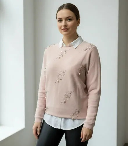 Sweater Tejido Con Strass Importado Cod. 215 Calidad!