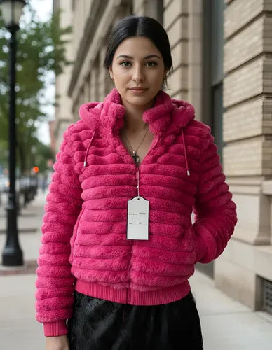 Campera De Piel Sintética Corta Fucsia Fucsia M Lisa