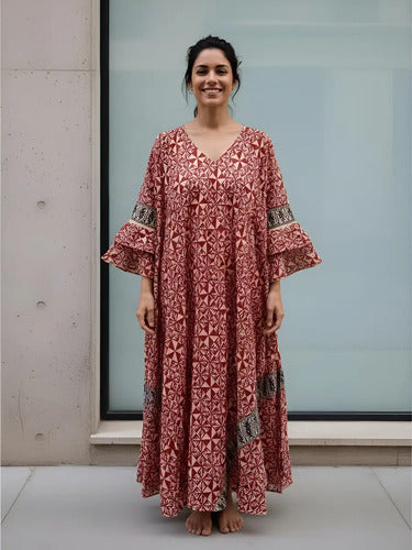 Vestido De India De Algodón Modelo Grande Hasta  Xxxl