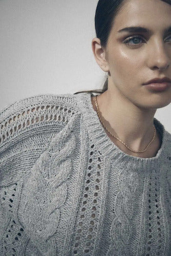 Sweater Chenille Tejido Ochos Calidad! Beige Ochos Único