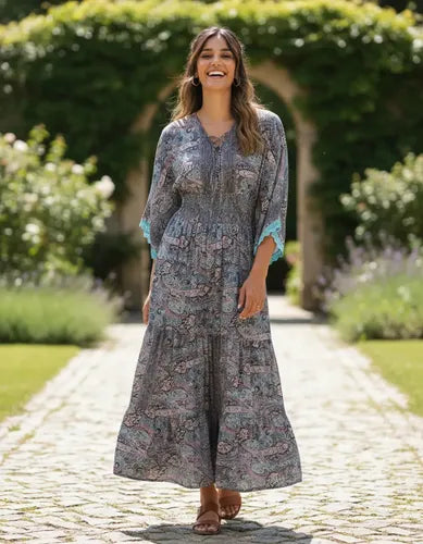 Vestido Largo De Seda Hindú Mod. 4