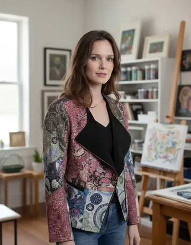Chaqueta Campera Estampada Badana Importada Folk