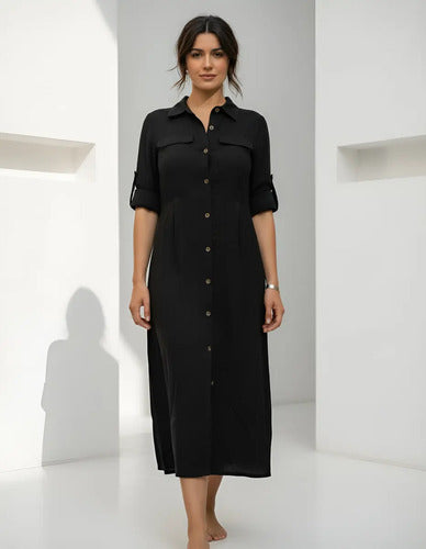 Vestido Importado Camisero Con Cinto