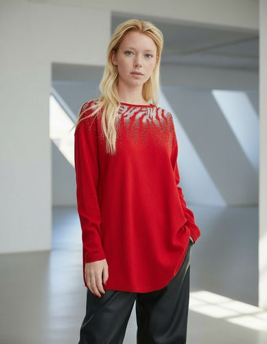 Sweater Tejido Strass Importado Amplio Hasta Xxl
