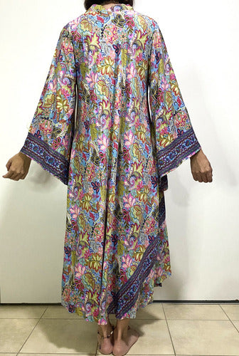 Vestido Mangas Oxford Importado Seda Hindú