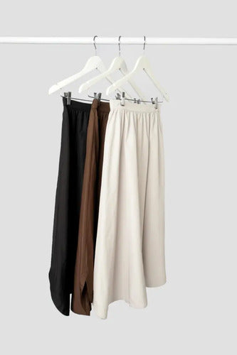 Pollera Falda Larga De Sire Tipo Parachute Modelo Amplio