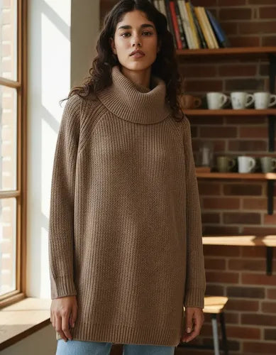 Sweater Pullover Tejido Polera Modelo Amplio