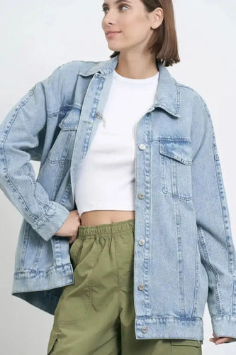 Campera De Jean Amplia Oversize