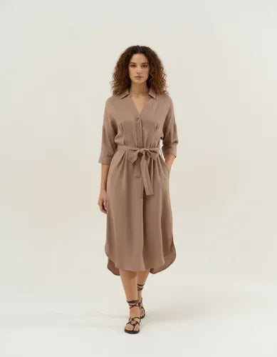 Vestido Camisero De Lino