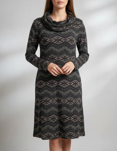 Vestido De Lanilla Estampado Multicolor Estampado M