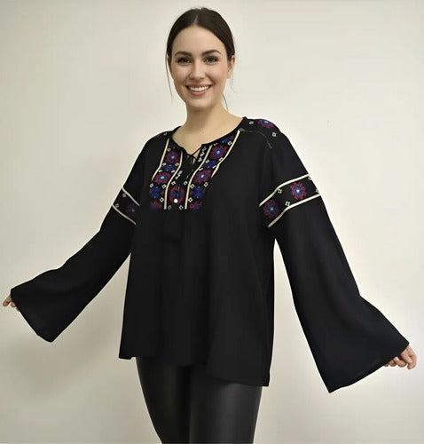 Camisa Blusa Bordada Importada Oxford