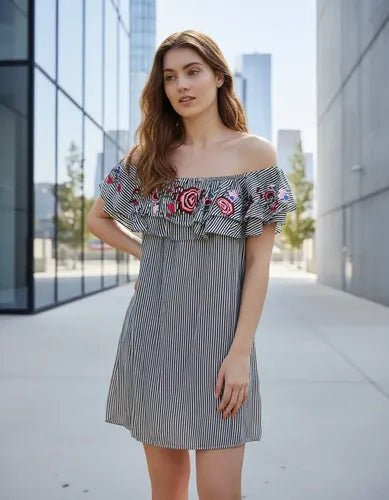 Vestido Paisana Bordado Importado