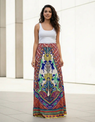 Pollera Larga Maxi Estampada
