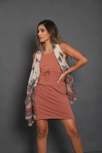 Vestido De Algodón Elastizado De India