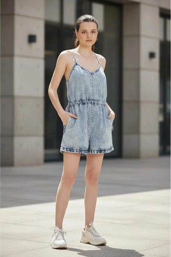 Mono Enterito Denim Jean Nevado Corto Celeste Nevado 40-m