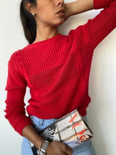 Sweater Tejido Calado Importado