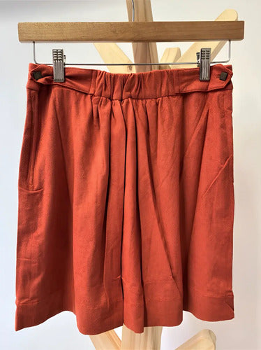 Mini Pollera Invierno Naranja Naranja Oscuro Liso M