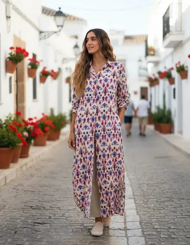 Vestido Camisero Importado Estampado