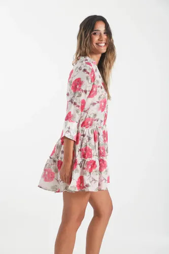 Vestido Con Volado Manga Larga De India