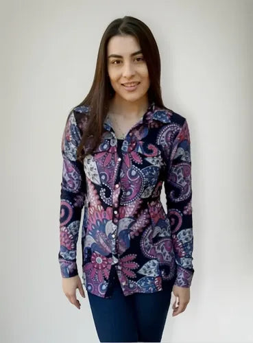 Camisa De Lanilla Estampada