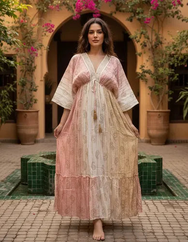 Vestido Largo De India Con Lurex