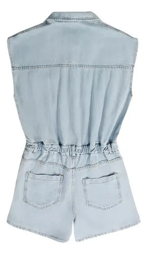 Mono  Denim Enterito Jean Corto Celeste S