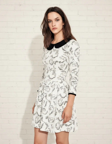 Vestido Estampado De Diseño Con Cuello