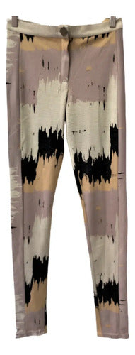 Pantalón Tipo Calza Marca Vestite Y Andate Multicolor Estampado 2