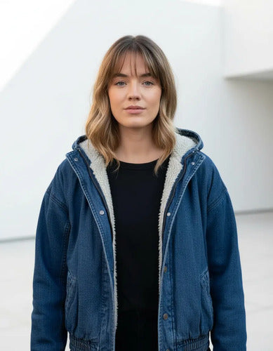 Campera De Jean Con Piel Importada
