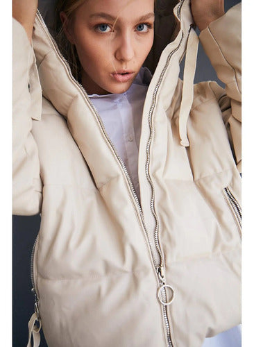 Campera Puffer Eco Cuero Importada Grande Xxl Oversize