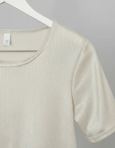 Blusa Remera Manga Corta Morley Metalizado