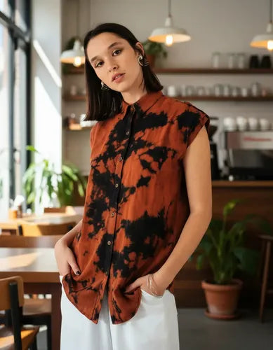 Camisa Camisola De Diseño Sin Mangas Oversize