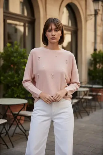 Sweater Tejido Con Perlas Importado Cod. 279