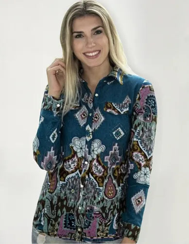 Camisa De Lanilla Estampada