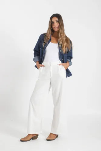Campera De Jean Costura Contratono Azul S Liso