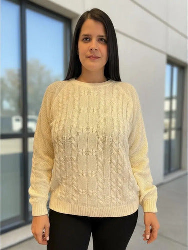 Sweater Tejido Amplio Liso Ochos