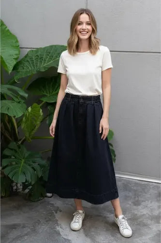 Falda Pollera Paisana Jean Larga
