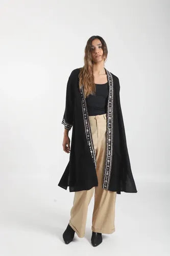 Kimono Bordado De India Modelo Amplio Xxl